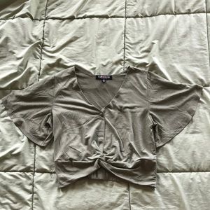 Butterfly sleeve crop top